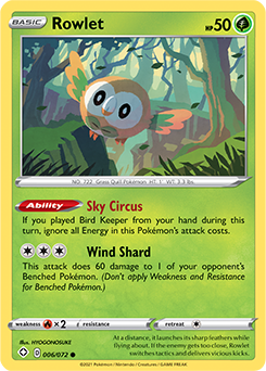 Rowlet 006/072 Pokémon card from Shining Fates for sale at best price