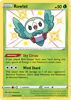 Shining Pokémon Pokémon card Rowlet SV001/SV122 from Shining Fates expansion