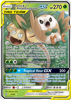 Rowlet Alolan Exeggutor GX 1/236 Pokémon card from Unified Minds for sale at best price