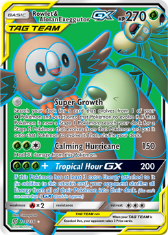 Full Art Pokémon Pokémon card Rowlet Alolan Exeggutor GX 214/236 from Unified Minds expansion