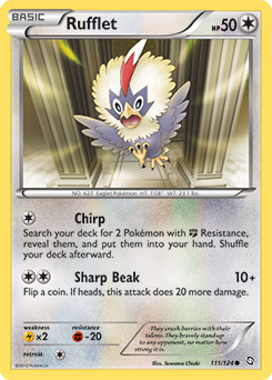 Common Pokémon card Rufflet 111/124 from Dragons Exalted expansion