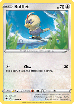 Common Pokémon card Rufflet 131/189 from Astral Radiance expansion