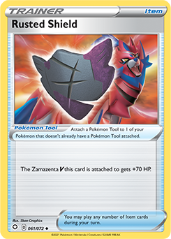 Uncommon Pokémon card Rusted Shield 061/072 from Shining Fates expansion
