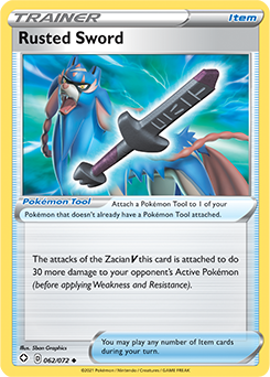Uncommon Pokémon card Rusted Sword 062/072 from Shining Fates expansion