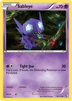 Carte Pokémon Sableye 61/113 de la série Legendary Treasures en vente au meilleur prix