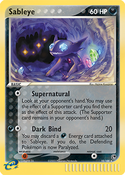 Carte Pokémon Holographique Rare Tenefix 10/100 de la série Ex Tempête de Sable