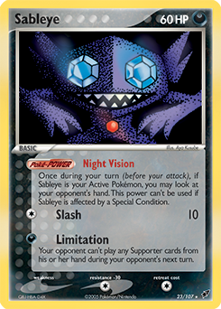 Carte Pokémon Rare Tenefix 23/107 de la série Ex Deoxys