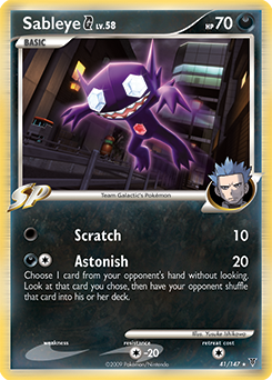 Rare Pokémon card Sableye 41/147 from Supreme Victors expansion