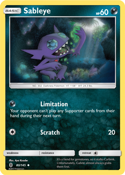 Sableye 80/145 Pokémon card from Guardians Rising for sale at best price
