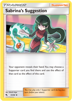 Sabrina's Suggestion 65/68 Pokémon card from Hidden Fates for sale at best price