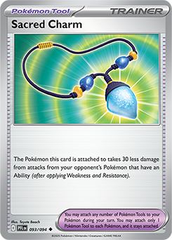 Uncommon Pokémon card Sacred Charm 93/94 from Phantasmal Flames expansion