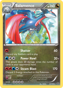 Salamence 57/108 Pokémon card from Roaring Skies for sale at best price