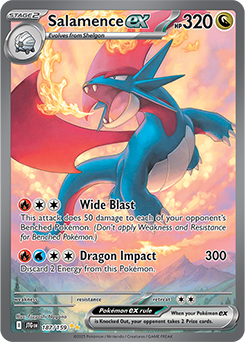 Special illustration rare Pokémon card Salamence ex 187/159 from Journey Together expansion