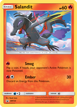 Promo Pokémon card Salandit SM154 from Sun and Moon Promos expansion