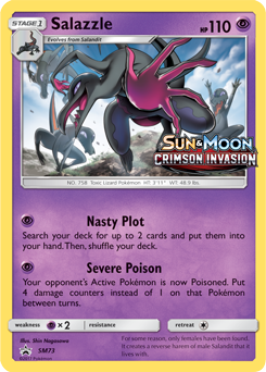 Promo Pokémon card Salazzle SM73 from Sun and Moon Promos expansion