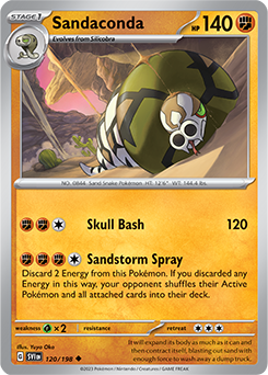 Uncommon Pokémon card Sandaconda 120/198 from Scarlet & Violet expansion