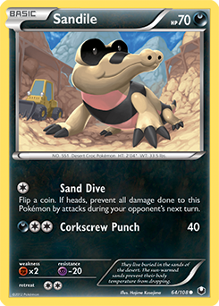 Sandile 64/108 Pokémon card from Dark Explorers for sale at best price