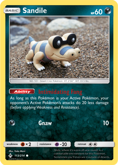 Sandile 113/214 Pokémon card from Unbroken Bonds for sale at best price
