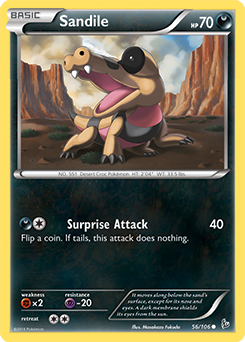 Sandile 56/106 Pokémon card from Flashfire for sale at best price