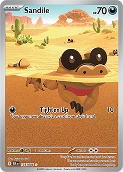 Illustration rare Pokémon card Sandile 135/86 from Black Bolt expansion