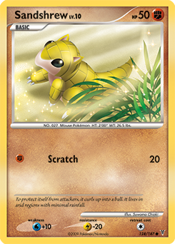Common Pokémon card Sandshrew 124/147 from Supreme Victors expansion