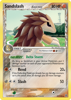 Carte Pokémon Sablaireau 27/113 de la série Ex Espèces Delta en vente au meilleur prix