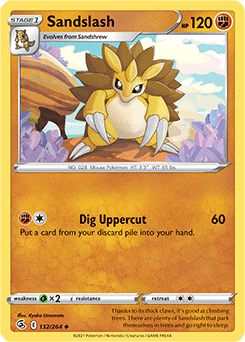 Uncommon Pokémon card Sandslash 132/264 from Fusion Strike expansion