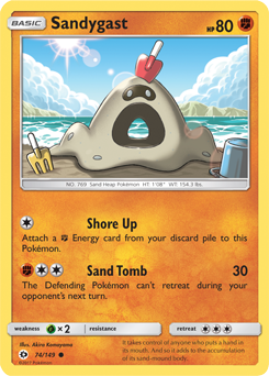 Sandygast 74/149 Pokémon card from Sun & Moon for sale at best price