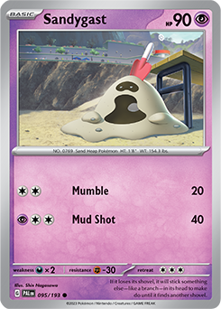 Common Pokémon card Sandygast 095/193 from Paldea Evolved expansion