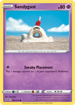 Common Pokémon card Sandygast 81/192 from Rebel Clash expansion