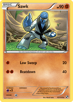 Sawk 62/114 Pokémon card from Black & White for sale at best price