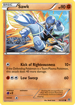 Sawk 52/101 Pokémon card from Plasma Blast for sale at best price