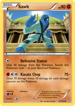 Uncommon Pokémon card Sawk 69/124 from Dragons Exalted expansion