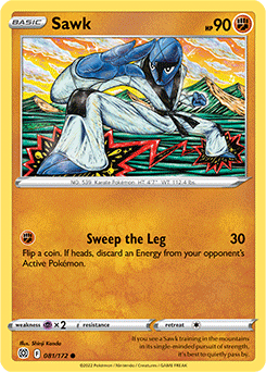 Common Pokémon card Sawk 081/172 from Brilliant Stars expansion