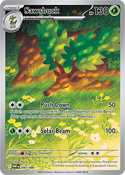 Illustration rare Pokémon card Sawsbuck 92/86 from White Flare expansion
