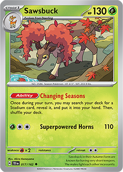 Sawsbuck 17/162 Pokémon card from Temporal Forces for sale at best price