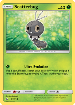 Common Pokémon card Scatterbug 6/131 from Forbidden Light expansion