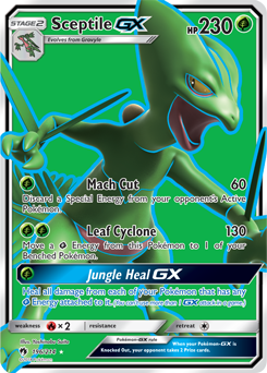 Full Art Pokémon Pokémon card Sceptile GX 196/214 from Lost Thunder expansion