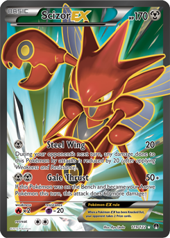 Full Art Pokémon Pokémon card Scizor EX 119/122 from Breakpoint expansion