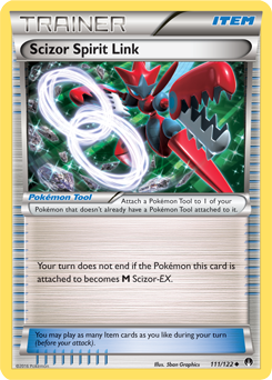 Uncommon Pokémon card Scizor Spirit Link 111/122 from Breakpoint expansion