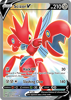 Full Art Pokémon Pokémon card Scizor V 183/189 from Darkness Ablaze expansion