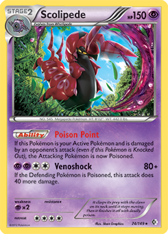 Scolipede 74/149 Pokémon card from Boundaries Crossed for sale at best price