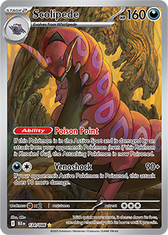 Illustration rare Pokémon card Scolipede 134/86 from Black Bolt expansion
