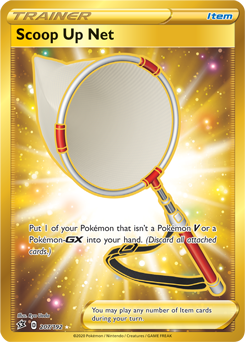 Secret Gold Pokémon card Scoop Up Net 207/192 from Rebel Clash expansion