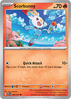 Carte Pokémon Communes Flambino 36/217 de la série Héros Transcendants