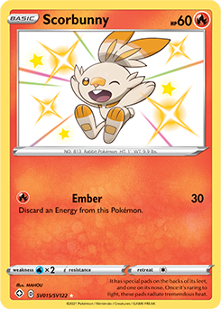 Scorbunny SV015/SV122 Pokémon card from Shining Fates for sale at best price