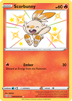 Shining Pokémon Pokémon card Scorbunny SV015/SV122 from Shining Fates expansion