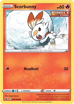 Scorbunny 26/198 Pokémon card from Chilling Reign for sale at best price