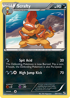 Scrafty 69/114 Pokémon card from Black & White for sale at best price