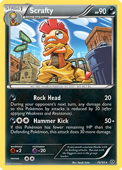 Scrafty 74/99 Pokémon card from Next Destinies for sale at best price